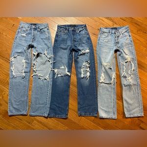 3- women’s Aeropostale 90’s baggy jeans Denim Straight leg 0